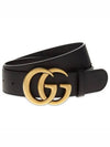 GG Marmont Buckle Leather Belt Black - GUCCI - BALAAN 2