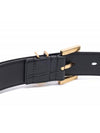 Cassandra Square Crocodile Leather Buckle Belt Black - SAINT LAURENT - BALAAN 7