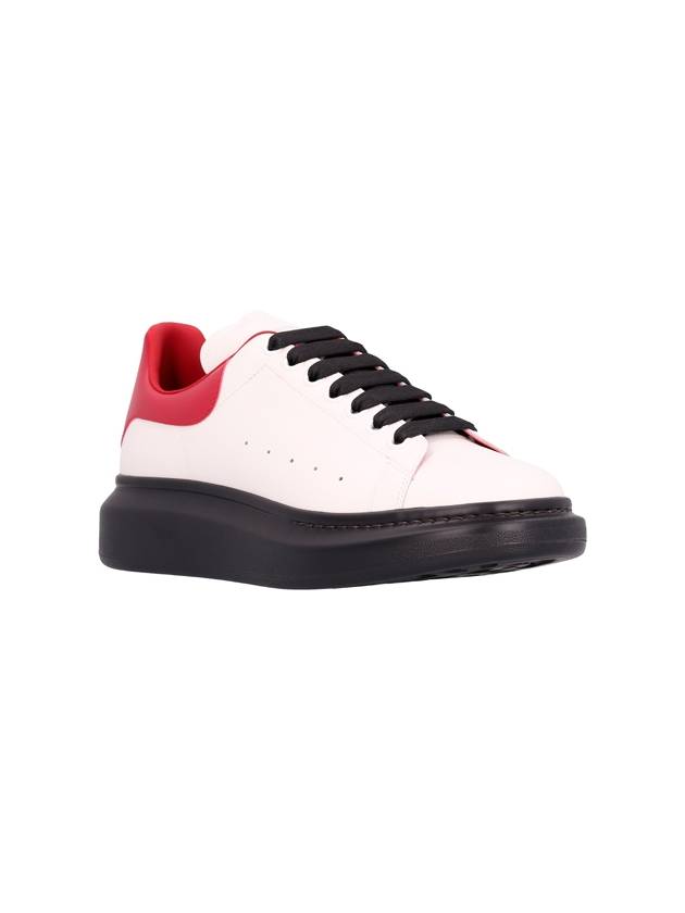 Oversized Leather Low Top Sneakers White Black Red - ALEXANDER MCQUEEN - BALAAN 3