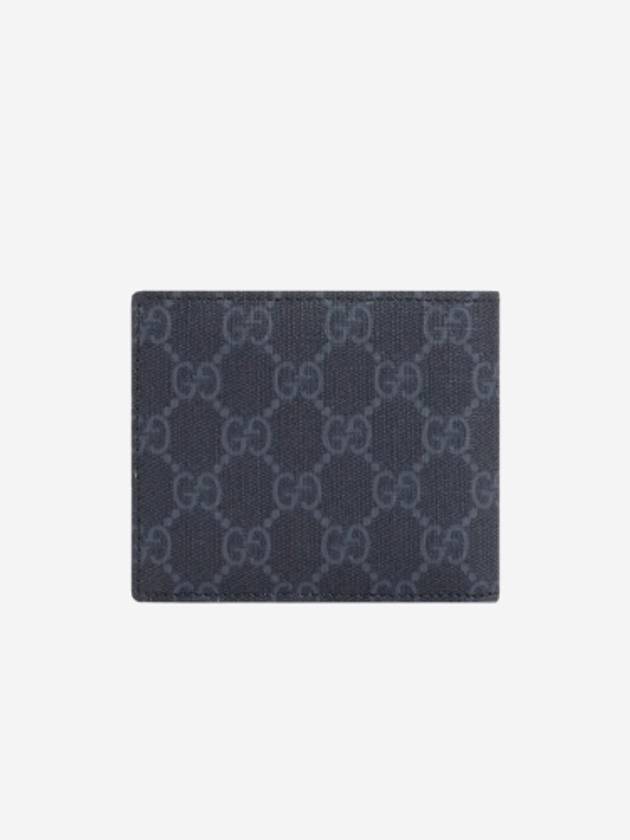 Logo GG Supreme Canvas Half Wallet Black Grey - GUCCI - BALAAN 3