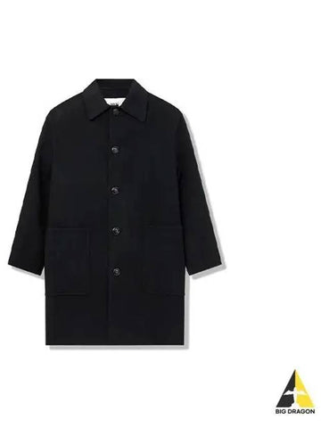 Patch pocket wool coat black UCO002 251 - AMI - BALAAN 1