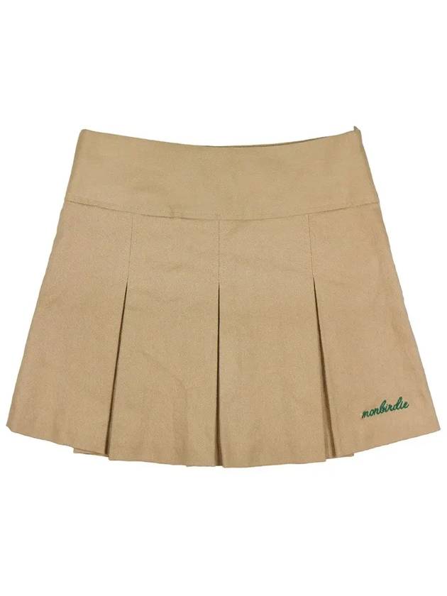 SOFT TOUCH WARM PLEATS Soft brushed embroidery pleated skirtDBEIGE - MONBIRDIE GOLF - BALAAN 10