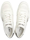 Downtown Triagle Logo Leather Low Top Sneakers White - PRADA - BALAAN 3