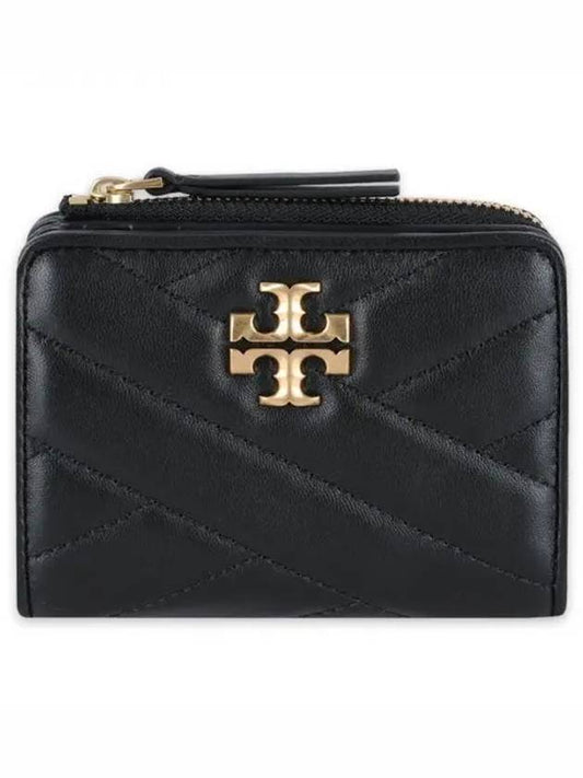 Women s Kira Chevron Bifold Zipper Half Wallet Black 153121 001 1064605 - TORY BURCH - BALAAN 1