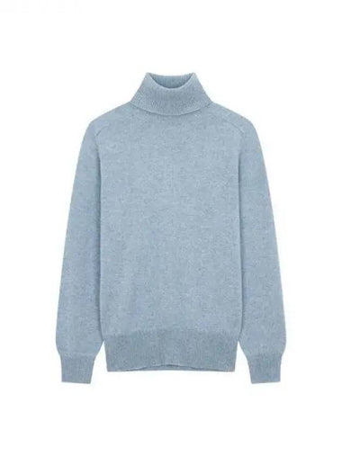 Men s Easy Cashmere Turtleneck Knit Light Blue 271568 - BRUNELLO CUCINELLI - BALAAN 1