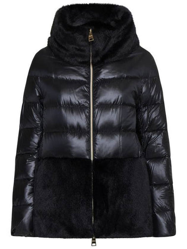 Fur Details Nylon Padding Black - HERNO - BALAAN 1