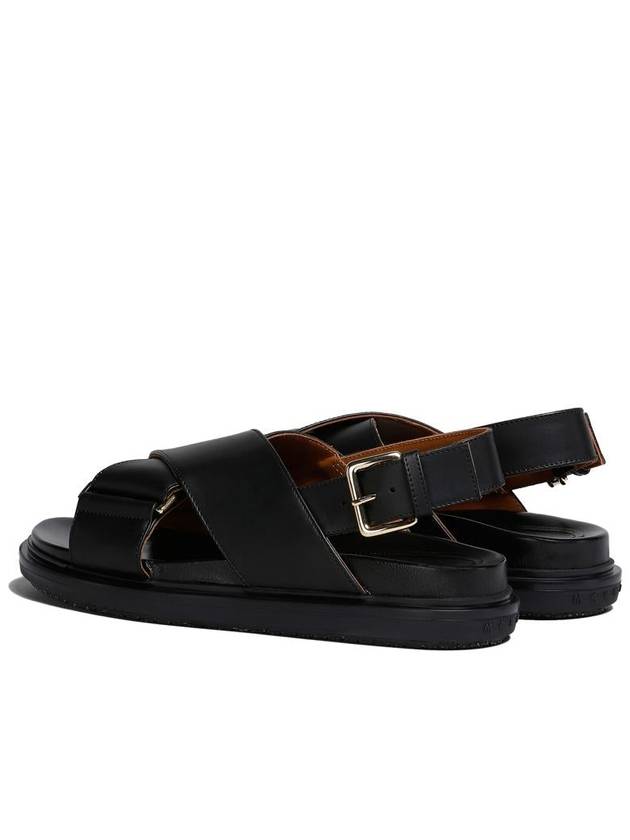 Fussbet Leather Sandals Black - MARNI - BALAAN 4