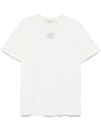 Deluxe Brand Logo Print Crew Neck Short Sleeve T-Shirt White - GOLDEN GOOSE - BALAAN 2