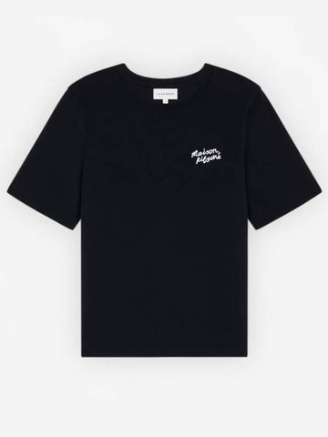 Handwriting Comfort Fit Short Sleeve T-Shirt Black - MAISON KITSUNE - BALAAN 1