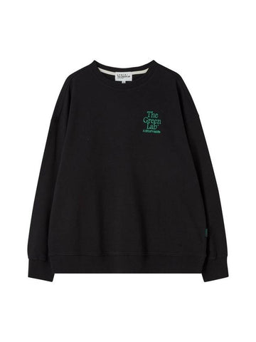 Essential Round Neck Sweatshirt Black - THE GREEN LAB - BALAAN 1