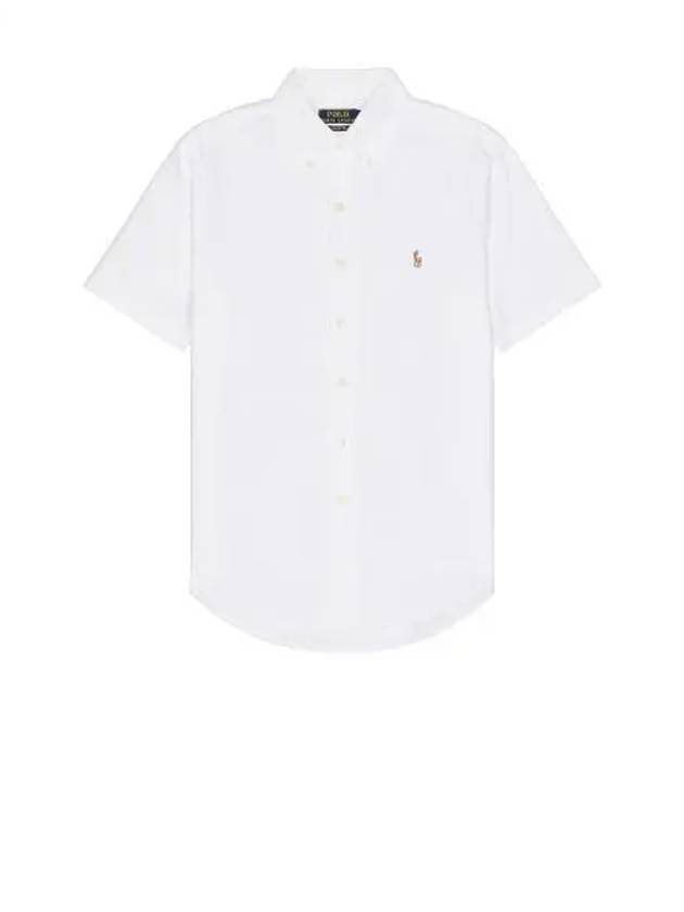 Embroidered Logo Short Sleeve Shirt White - POLO RALPH LAUREN - BALAAN 2