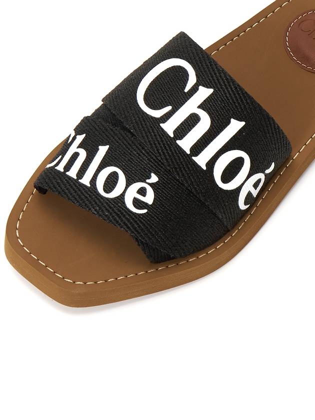 Woody Logo Flat Mule Slippers Black - CHLOE - BALAAN 8