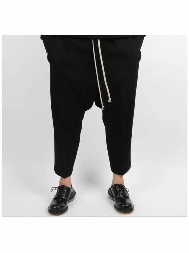 Drawstring Cropped Baggy Pants Black - RICK OWENS - BALAAN 3