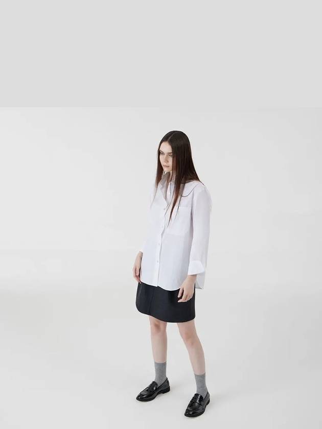 Signature Overfit Shirt Bio Cotton White - VOYONN - BALAAN 3