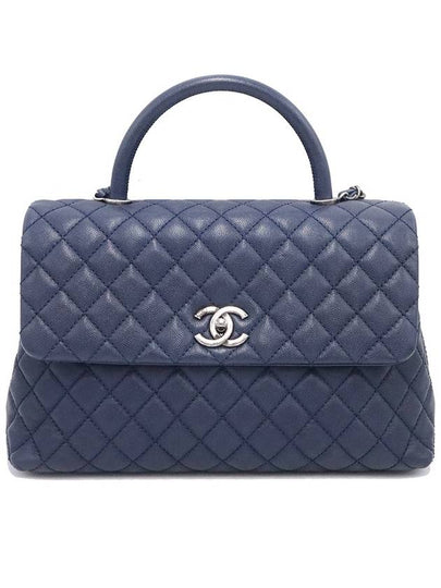 Women s Chanel A92992 Blue Grained Calfskin Caviar Silver Flap Coco Handle Large 2WAY 22nd gt bag Gangbuk used luxury goods - CHANEL - BALAAN 2