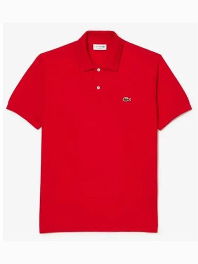 Men's Logo Classic Fit Cotton Short Sleeve Polo Shirt Red - LACOSTE - BALAAN 2