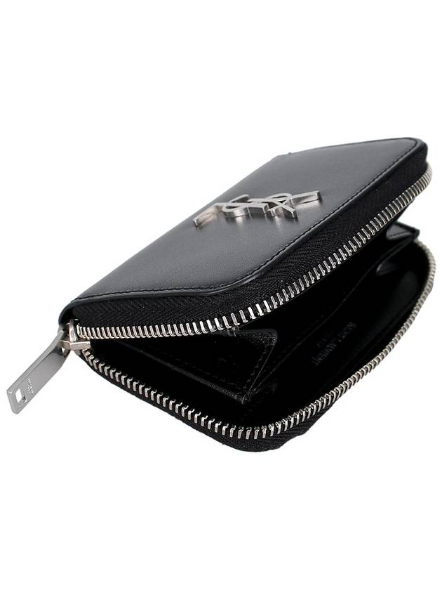 Monogram Zipper Silver Card Wallet Black - SAINT LAURENT - BALAAN 10