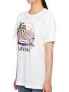 Zewel Print Cotton Short Sleeve T-Shirt White - ISABEL MARANT - BALAAN 3