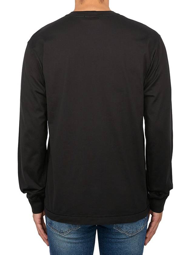 Chest Patch Long Sleeve T-Shirt Black - STONE ISLAND - BALAAN 4