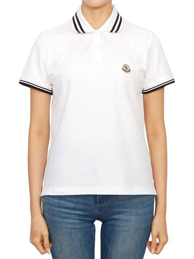 Women s Collar Short Sleeve T Shirt 8A00009 84720 001 - MONCLER - BALAAN 1