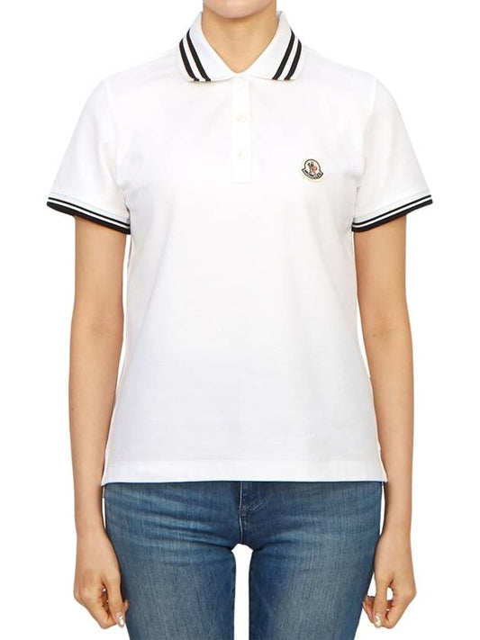 Women s Collar Short Sleeve T Shirt 8A00009 84720 001 - MONCLER - BALAAN 1