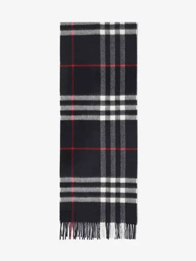 Check Cashmere Scarf Navy - BURBERRY - BALAAN 2