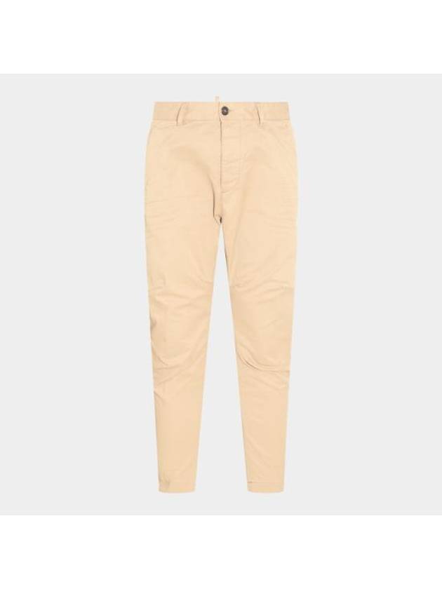 Cotton Sexy Straight Chino Pants Beige - DSQUARED2 - BALAAN 1