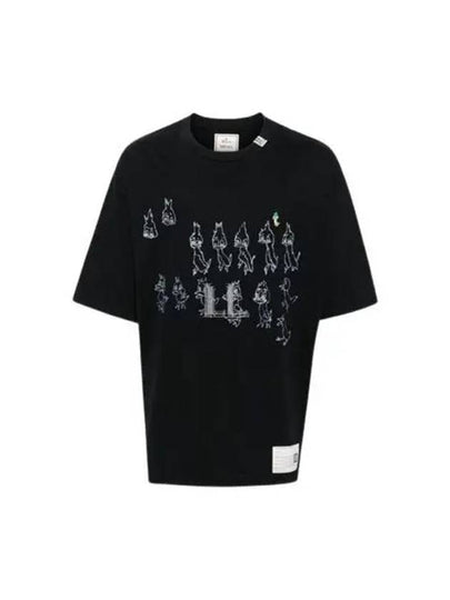 Ducks Printed Short Sleeve T-Shirt Black - MAISON MIHARA YASUHIRO - BALAAN 2