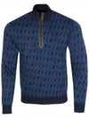 Nate JL Micro Bridge Jacquard Knit Top Navy Melange - J.LINDEBERG - BALAAN 2