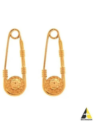 Women s Safety Pin Earrings Gold 1004827 1A00620 - VERSACE - BALAAN 1