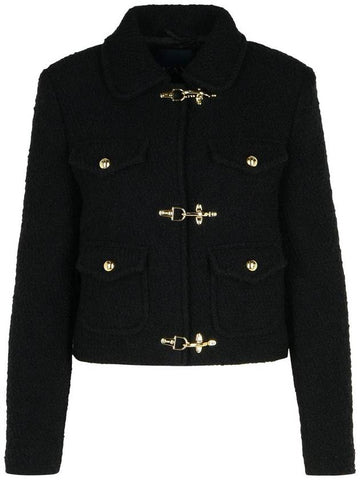 Fay Black Wool Blend Jacket - FAY - BALAAN 1