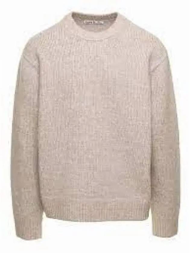 Wool Blend Crew Neck Jumper Knit Top Light Taupe - ACNE STUDIOS - BALAAN 2