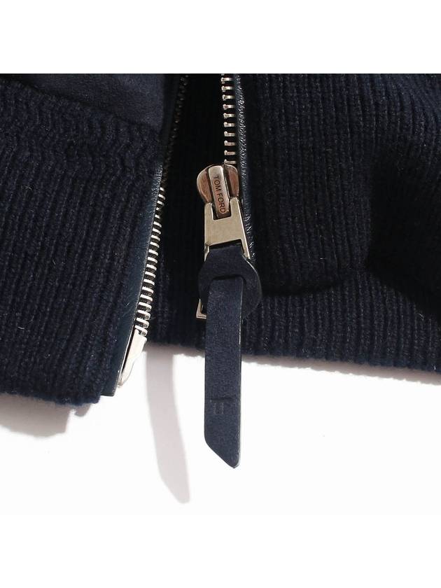 Suede Wool Cashmere Knit Padding Navy KZF004 YMW061F24 HB800 - TOM FORD - BALAAN 5