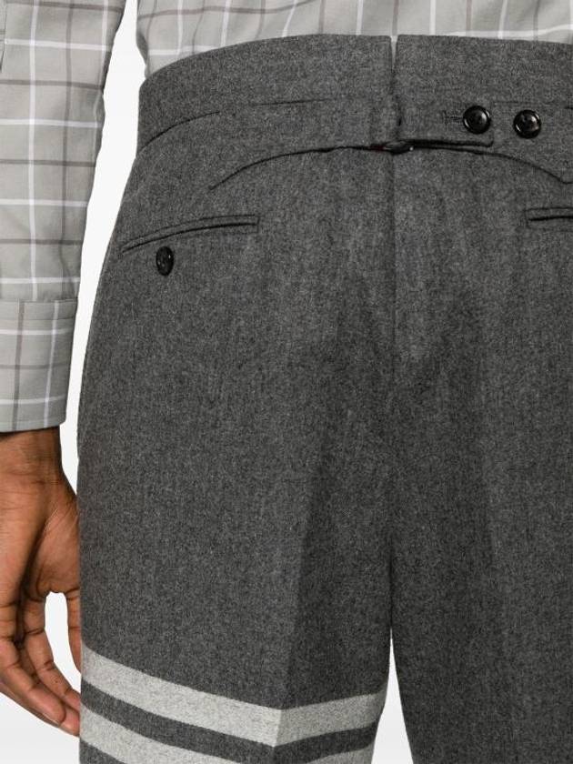 Bar Low Waist Tailored Straight Pants Med Grey - THOM BROWNE - BALAAN 5