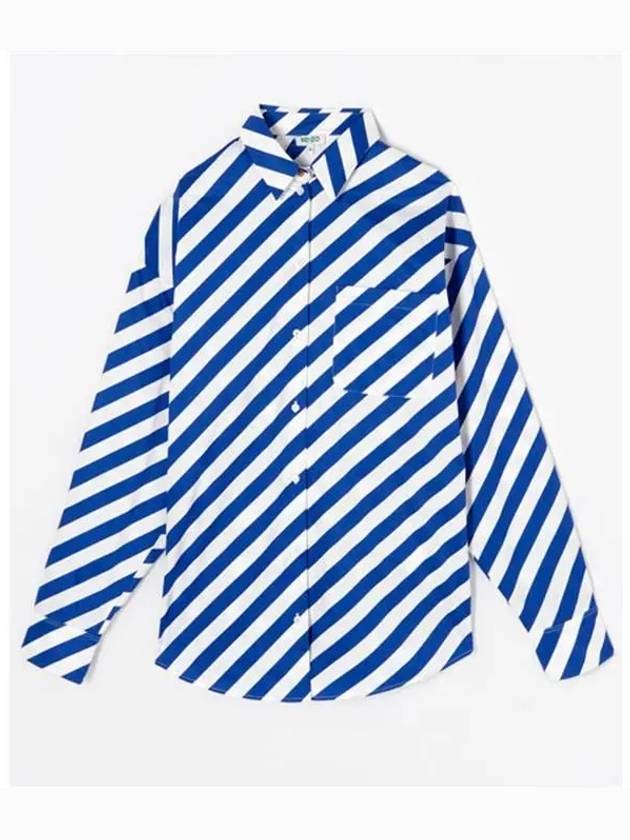 Ulsan Striped pocket blue shirt 2CH175 - KENZO - BALAAN 1