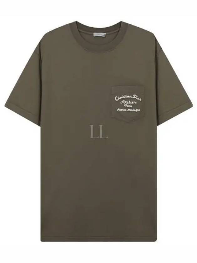 Atelier Chest Pocket Cotton Jersey Short Sleeve T-Shirt Khaki - DIOR - BALAAN 2