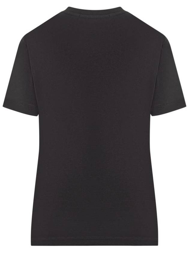 Glitter Logo Crewneck Short Sleeve T Shirt Black - MSGM - BALAAN 3