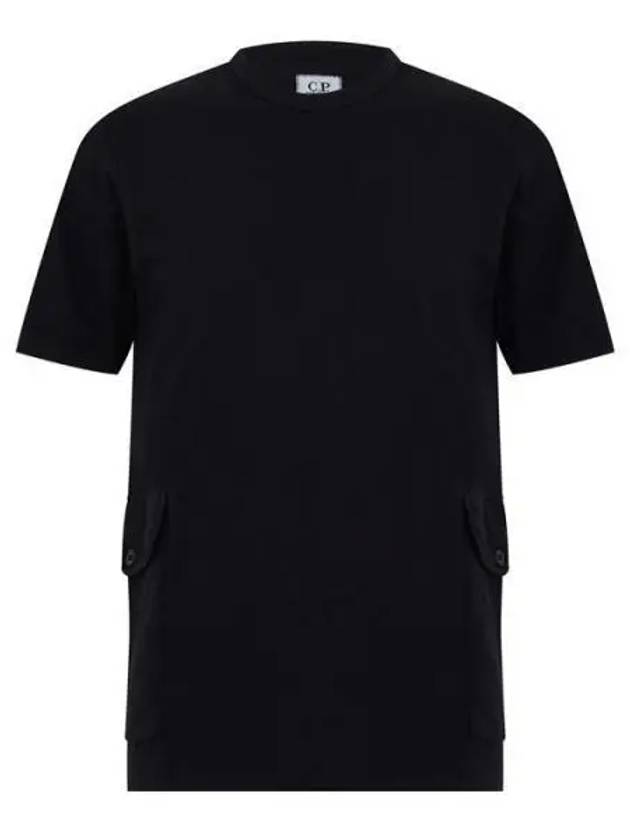 Lens Side Pocket Short Sleeve T-Shirt Black - CP COMPANY - BALAAN 2