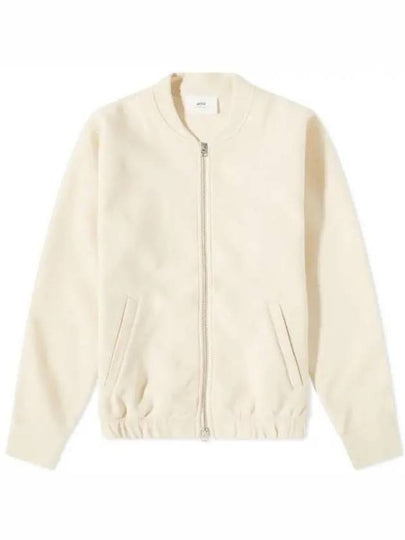 Zip-Up Blouson Jacket Ivory - AMI - BALAAN 2