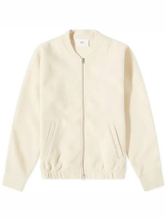 Zip-Up Blouson Jacket Ivory - AMI - BALAAN 2