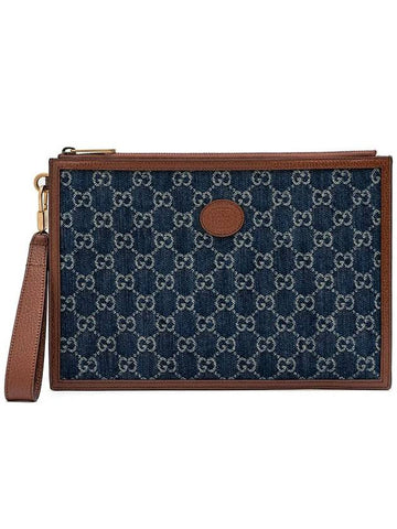 Interlocking GG Clutch Bag Navy - GUCCI - BALAAN 1