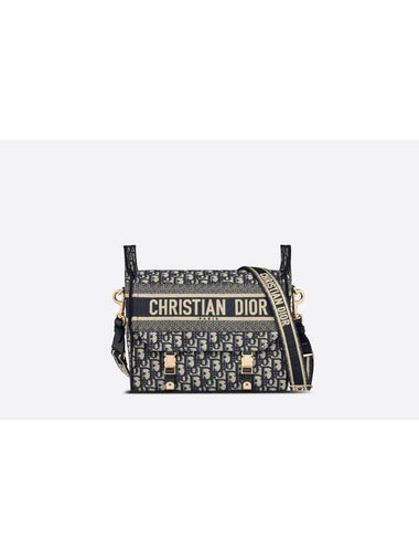 Camp Oblique Embroidered Medium Cross Bag Blue - DIOR - BALAAN 1