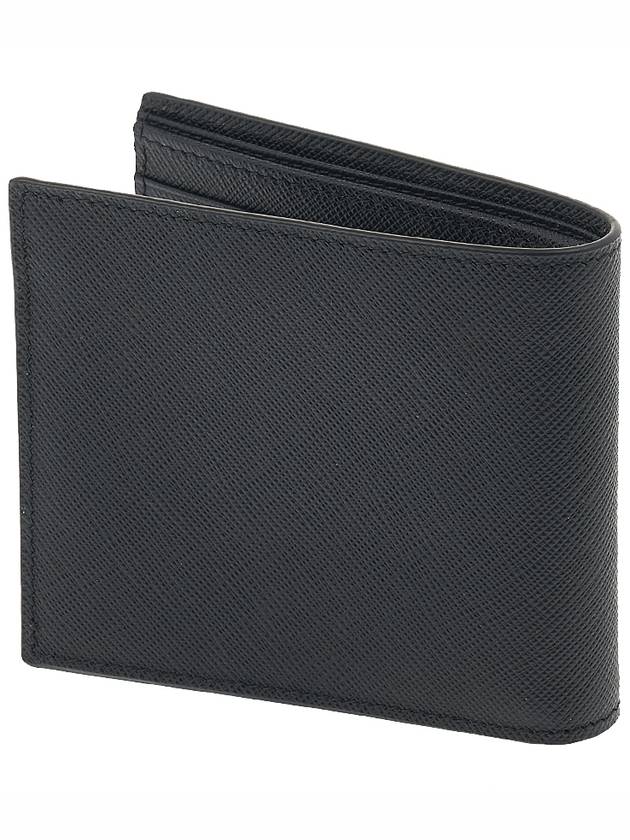 Triangle Logo Embossing Half Wallet Black - PRADA - BALAAN 4