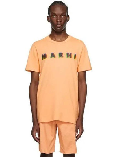 3D Logo Print Cotton Short Sleeve T-Shirt Tangerine - MARNI - BALAAN 2