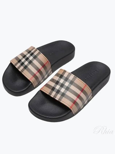 Check Furley Slippers Beige - BURBERRY - BALAAN 2