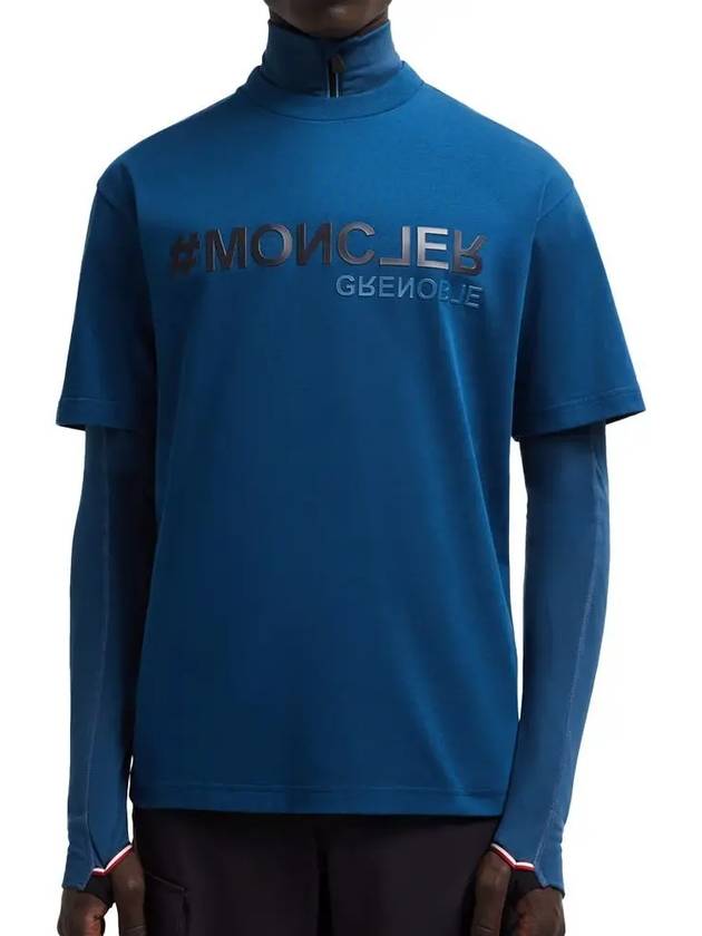 Grenoble logo short sleeve t shirt blue - MONCLER - BALAAN 6