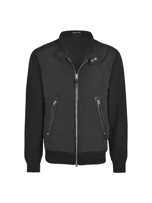 Men's Nylon Zip-Up Jacket Black - TOM FORD - BALAAN 1