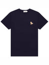 Chillax Fox Patch Classic Short Sleeve T-Shirt Navy - MAISON KITSUNE - BALAAN 2