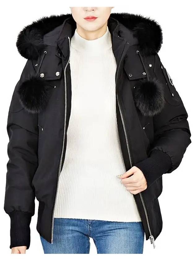 Women's Original Debbie Bomber Jacket Black Fox Fur Black - MOOSE KNUCKLES - BALAAN 3