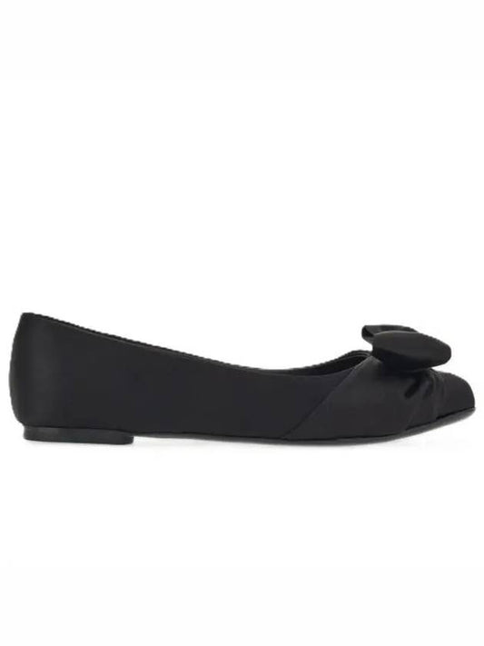 Padded Vara Bow Flat Black - SALVATORE FERRAGAMO - BALAAN 2